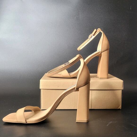 Steve Madden Tiaa Sz 9.5 Camel‎ Nubuck Leather Chunky Comfy Cute Block Heels NWB - Picture 4 of 9